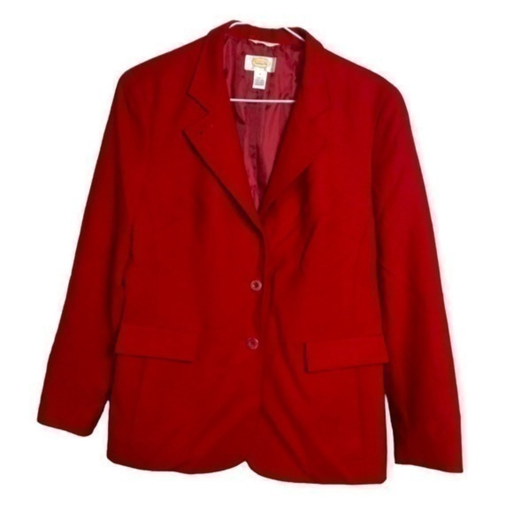 Talbots red wool blend jacket. Stretch. Size 8. 8P medium MP